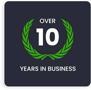 10 YEARS IN BUSINESS GREEN